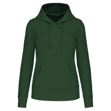 KARIBAN Női organikus kapucnis pulóver, Kariban KA4028, Forest Green-2XL