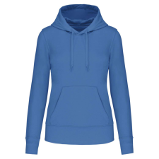 KARIBAN Női organikus kapucnis pulóver, Kariban KA4028, Light Royal Blue-XS női pulóver, kardigán