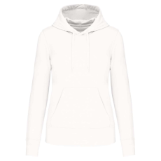 KARIBAN Női organikus kapucnis pulóver, Kariban KA4028, White-XL