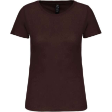 KARIBAN Női organikus kereknyakú rövid ujjú póló, Kariban KA3026IC, Chocolate-2XL női póló