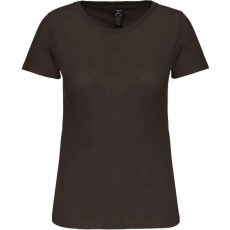 KARIBAN Női organikus kereknyakú rövid ujjú póló, Kariban KA3026IC, Dark Khaki-M