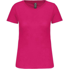 KARIBAN Női organikus kereknyakú rövid ujjú póló, Kariban KA3026IC, Fuchsia-XL