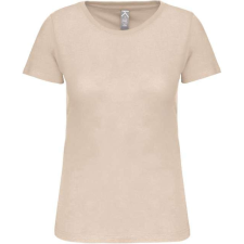 KARIBAN Női organikus kereknyakú rövid ujjú póló, Kariban KA3026IC, Light Sand-2XL női póló