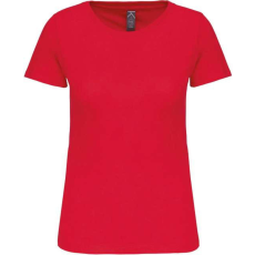 KARIBAN Női organikus kereknyakú rövid ujjú póló, Kariban KA3026IC, Red-L