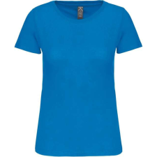 KARIBAN Női organikus kereknyakú rövid ujjú póló, Kariban KA3026IC, Tropical Blue-2XL női póló