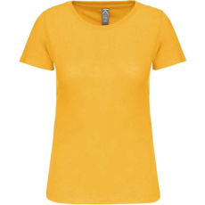 KARIBAN Női organikus kereknyakú rövid ujjú póló, Kariban KA3026IC, Yellow-XS