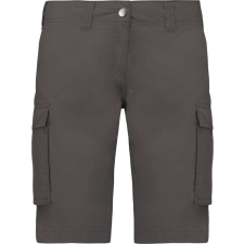 KARIBAN Női pamut bermuda sok zsebbel, Kariban KA756, Light Charcoal-34 női rövidnadrág