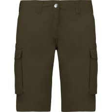 KARIBAN Női pamut bermuda sok zsebbel, Kariban KA756, Light Khaki-44