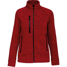 KARIBAN Női poliészter cipzáras dzseki, Kariban KA9107, Red Melange-3XL
