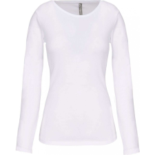 KARIBAN Női póló Kariban KA3017 Hosszú Ujjú Környakú póló -L, White női póló