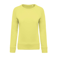 KARIBAN Női raglános organikus környakas pulóver KA481, Lemon Yellow-L