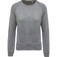KARIBAN Női raglános organikus környakas pulóver, Kariban KA481, Grey Heather-L
