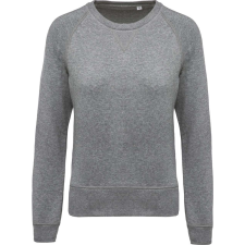 KARIBAN Női raglános organikus környakas pulóver, Kariban KA481, Grey Heather-XL női pulóver, kardigán