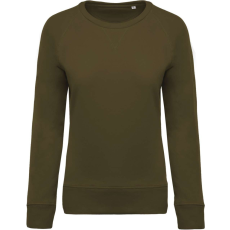 KARIBAN Női raglános organikus környakas pulóver, Kariban KA481, Mossy Green-XL