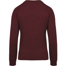 KARIBAN Női raglános organikus környakas pulóver, Kariban KA481, Wine Heather-XL