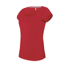 KARIBAN Női rövid ujjú, csónak nyakú pamut póló, Kariban KA384, Red-2XL női póló