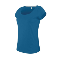 KARIBAN Női rövid ujjú, csónak nyakú pamut póló, Kariban KA384, Tropical Blue-2XL női póló