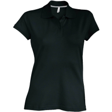 KARIBAN Női rövid ujjú galléros piké póló, Kariban KA242, Black-2XL