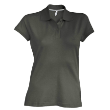 KARIBAN Női rövid ujjú galléros piké póló, Kariban KA242, Dark Khaki-L női póló