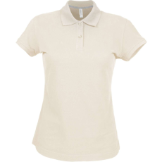 KARIBAN Női rövid ujjú galléros piké póló, Kariban KA242, Light Sand-XL