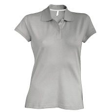 KARIBAN Női rövid ujjú galléros piké póló, Kariban KA242, Oxford Grey-2XL