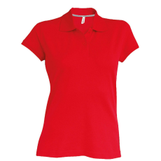 KARIBAN Női rövid ujjú galléros piké póló, Kariban KA242, Red-3XL