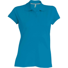 KARIBAN Női rövid ujjú galléros piké póló, Kariban KA242, Tropical Blue-2XL női póló