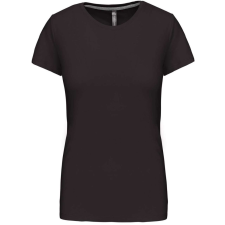 KARIBAN Női rövid ujjú környakas pamut póló, Kariban KA380, Dark Grey-2XL női póló