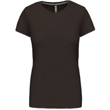 KARIBAN Női rövid ujjú környakas pamut póló, Kariban KA380, Dark Khaki-XL női póló