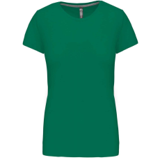 KARIBAN Női rövid ujjú környakas pamut póló, Kariban KA380, Kelly Green-2XL