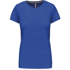 KARIBAN Női rövid ujjú környakas pamut póló, Kariban KA380, Light Royal Blue-2XL
