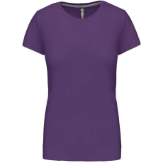 KARIBAN Női rövid ujjú környakas pamut póló, Kariban KA380, Purple-XL