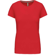 KARIBAN Női rövid ujjú környakas pamut póló, Kariban KA380, Red-XL női póló