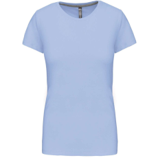KARIBAN Női rövid ujjú környakas pamut póló, Kariban KA380, Sky Blue-2XL