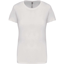 KARIBAN Női rövid ujjú környakas pamut póló, Kariban KA380, White-2XL női póló