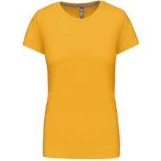 KARIBAN Női rövid ujjú környakas pamut póló, Kariban KA380, Yellow-XL