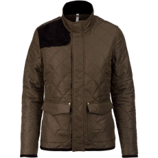 KARIBAN Női steppelt kabát, Kariban KA6127, Mossy Green/Black-XL