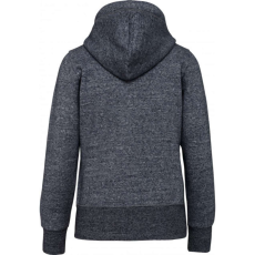 KARIBAN Női vastag cipzáras kapucnis pulóver, Kariban KV2307, Night Blue Heather-2XL
