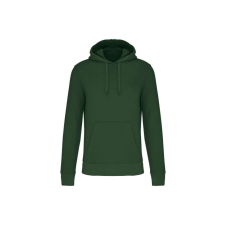 KARIBAN organikus féfi kapucnis pulóver KA4027, Forest Green-XL férfi pulóver, kardigán