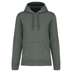 KARIBAN organikus féfi kapucnis pulóver KA4027, Green Marble Heather-M