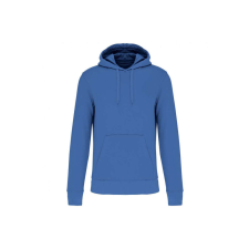 KARIBAN organikus féfi kapucnis pulóver KA4027, Light Royal Blue-L férfi pulóver, kardigán