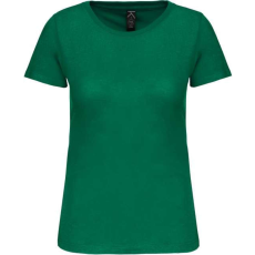 KARIBAN organikus kereknyakú rövid ujjú Női póló KA3026IC, Kelly Green-XL