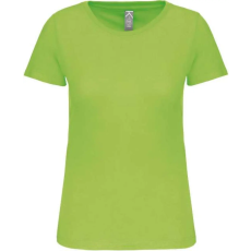 KARIBAN organikus kereknyakú rövid ujjú Női póló KA3026IC, Lime-XL