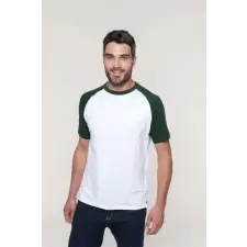 KARIBAN Póló Kariban baseball férfi (100%pamut 165g/m2) white/orange, 2XL munkaruha