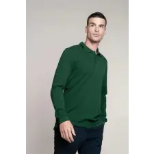 KARIBAN Póló Kariban férfi hosszú újju férfi (100% pamut) forest green, M munkaruha