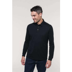 KARIBAN Póló Kariban férfi hosszú ujjú galléros férfi (100%pamut 180g/m2) navy, XL