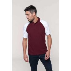 KARIBAN Póló Kariban galléros baseball férfi férfi (100%pamut) slate grey/black, S