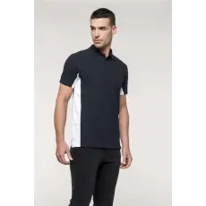 KARIBAN Póló Kariban galléros férfi férfi (65%poliészter 35%pamut) red/black, 2XL
