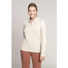KARIBAN Póló Kariban galléros női hosszú ujjú (100%pamut) white, XL munkaruha