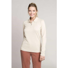 KARIBAN Póló Kariban galléros női hosszú ujjú női (100%pamut) kelly green, 3XL munkaruha